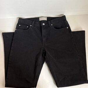 Everlane The Slouch black bootcut jean 5 pocket zip and button close